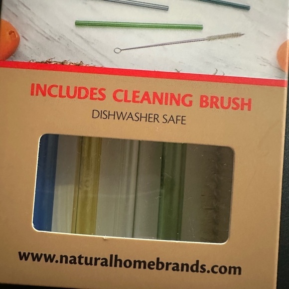 New In Package 4 PK Colorful Glass Straws With Cleaning Brush - Picture 5 of 5